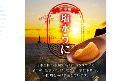 【先行予約：2026年6月以降発送】北海道余市町 最高ランク 塩水うに エゾバフンウニ 200g 100g×2パック 超希少品 うに 雲丹 塩水パック 最高ランク 上ランク 希少 入手困難 口の中でとろける濃厚な味わい_Y006-0038