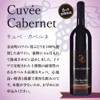 余市町の味わいを堪能する キュベ･カベルネ 赤ワイン 750ml 6ヵ月新樽熟成 オチガビワイナリー 余市町 北海道 ワイン用ぶどう100%使用 お祝い 語らいのお供 重口 晩酌 お取り寄せ お酒 ワイン
