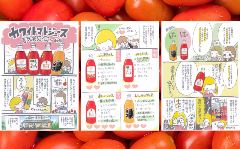 【余市産】ミニトマトジュース 「はじめちゃんのあいこジュース」 アイコ 3本 果汁飲料 野菜飲料 野菜ジュース トマト 野菜 食塩無添加 100％ ストレートジュース 無塩 健康 美容 ダイエット 国産 お取り寄せ 北海道 余市町_Y034-0109