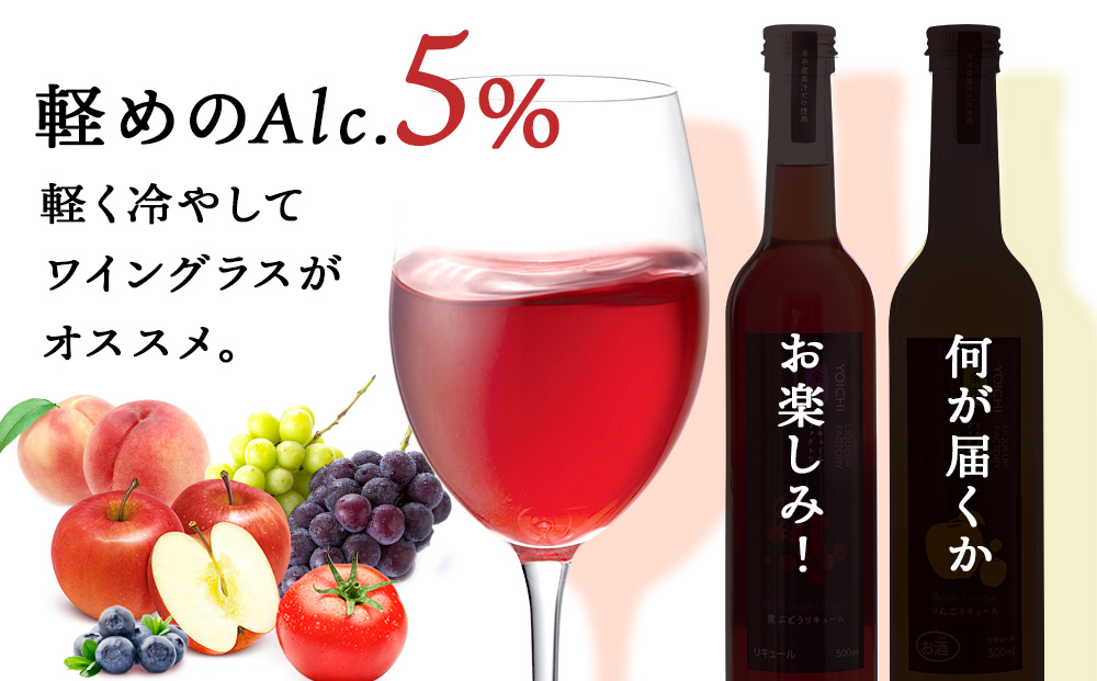 果汁たっぷり！そのまま飲める♪リキュール　おまかせ２種飲み比べセット＜余市リキュールファクトリー＞_Y020-0595