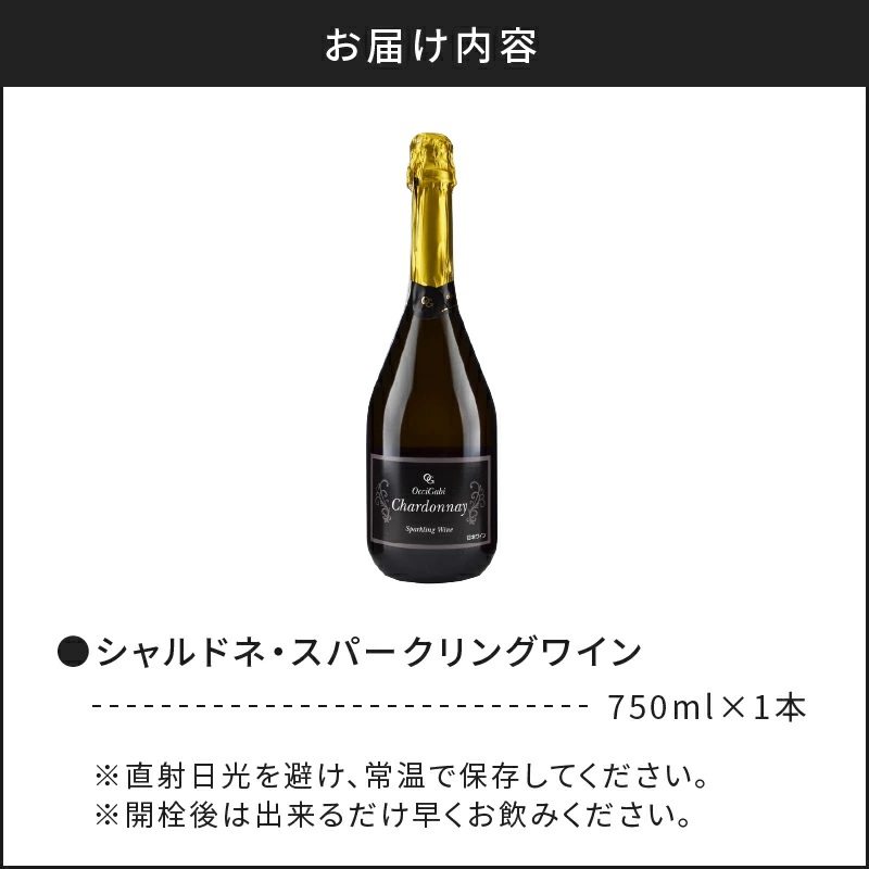 【2026年2月以降発送】ぶどうの旨味が広がる シャルドネ スパークリング ワイン 750ml 北海道 余市町産 オチガビワイナリー すっきり 辛口 ブドウ 程よい酸味 樽香 シャルドネスパークリング どんな料理にも合う お取り寄せ _Y012-0089