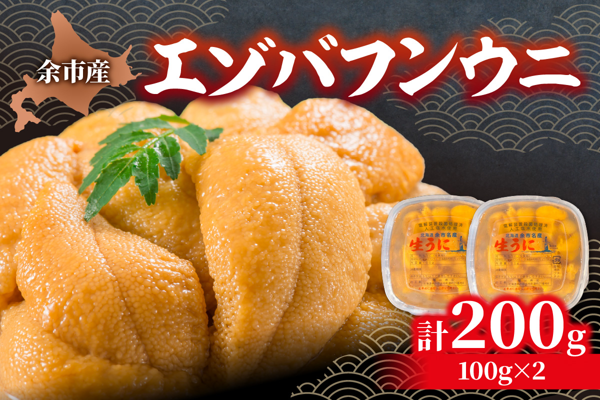【先行予約：2026年6月以降発送】北海道余市町 極上 塩水うに エゾバフンウニ 200g 100g×2パック 雲丹 ウニ 塩水パック 発祥地の逸品 口の中でとろける濃厚な味わい_Y006-0036