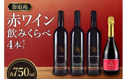 【OcciGabi Winery】赤ワイン飲みくらべ4本セット OcciGabi Winery 赤ワイン 飲み比べ4本セット スパークリングワイン_Y012-0112