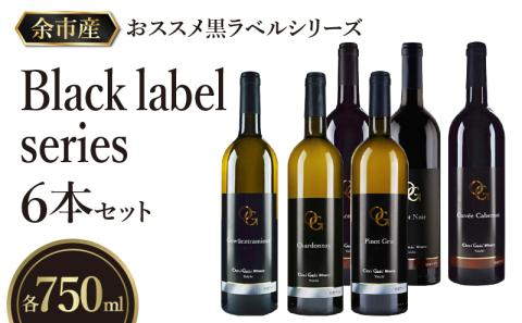 [OcciGabi Winery]おススメ黒ラベルシリーズ6本セット [余市のワイン] ワイン 紅白ワイン 赤白ワイン 赤ワイン 白ワイン 黒ラベルワイン ワイン6本 人気ワイン 北海道のワイン 国産ワイン 北海道 余市町
