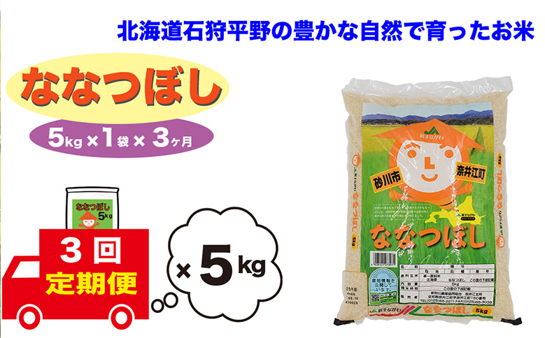 【定期便3回】北海道奈井江町　ななつぼし　5kg
