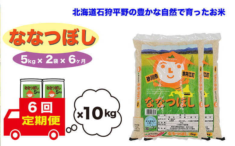 【定期便6回】北海道奈井江町　ななつぼし　10kg