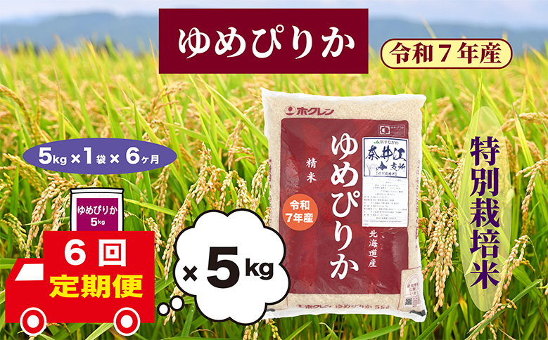 【定期便6回】北海道奈井江町　特別栽培米　ゆめぴりか　5kg