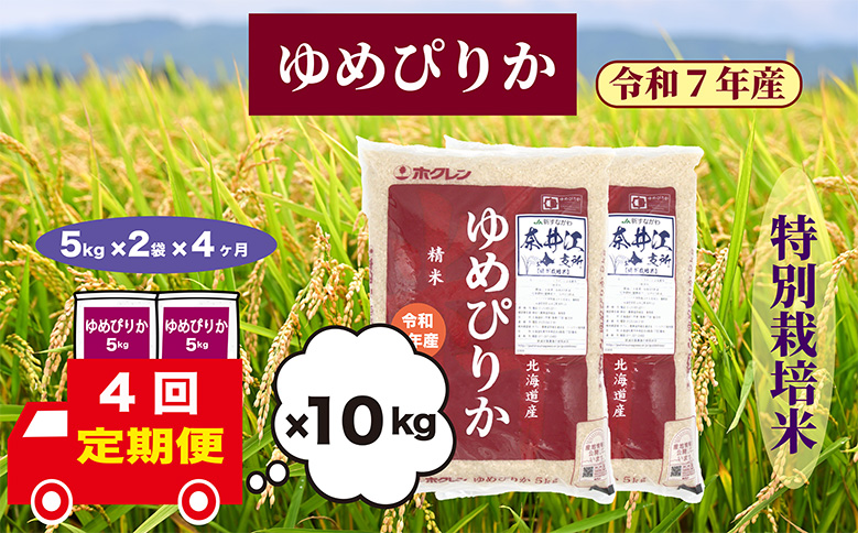 【定期便4回】北海道奈井江町　特別栽培米　ゆめぴりか　10kg