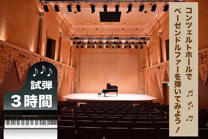 北海道奈井江町　コンチェルトホール　ベーゼンドルファー　ピアノ【3時間】試弾チケット