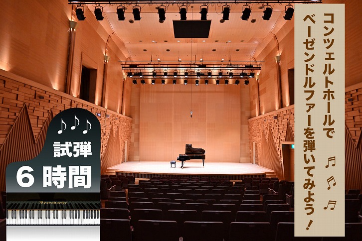 北海道奈井江町　コンチェルトホール　ベーゼンドルファー　ピアノ【6時間】試弾チケット