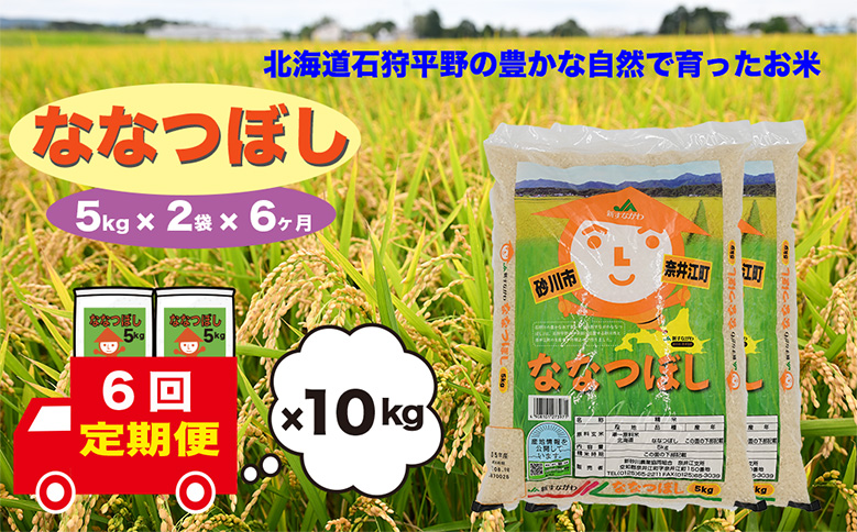 【定期便6回】北海道奈井江町　ななつぼし　10kg