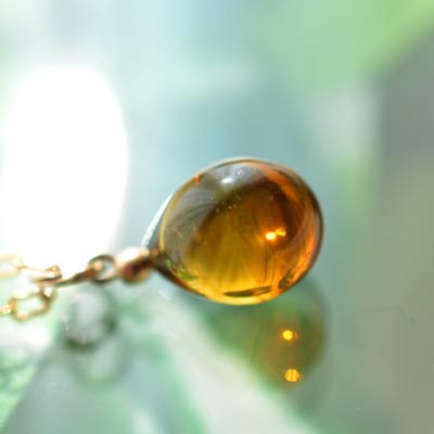 【Soukore】ガラスアクセサリー・アンバー・ネックレス