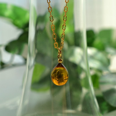 【Soukore】ガラスアクセサリー・アンバー・ネックレス