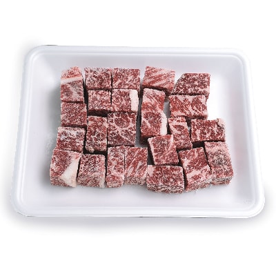 北海道長沼町産 馬追和牛 サイコロステーキ 400g【配送不可地域：離島】