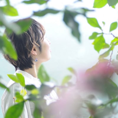 【Soukore】ガラスアクセサリー・ピンクブルー・ピアス(シルバー)