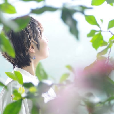 【Soukore】ガラスアクセサリー・ピンクブルー・イヤリング(ゴールド)