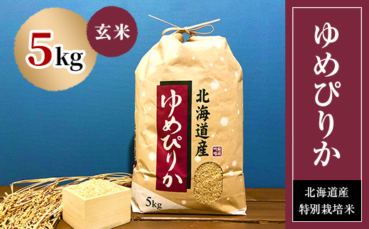 特別栽培米 【令和7年産】北海道産ゆめぴりか 5kg　玄米