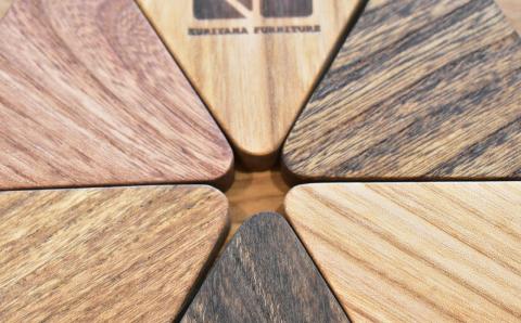 鍋敷き・壁掛けオブジェ（北海道産エムル無垢材使用）