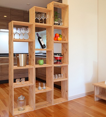 北海道育ちの木材を使った宮大工特製 「キューブBOX L」2個セット