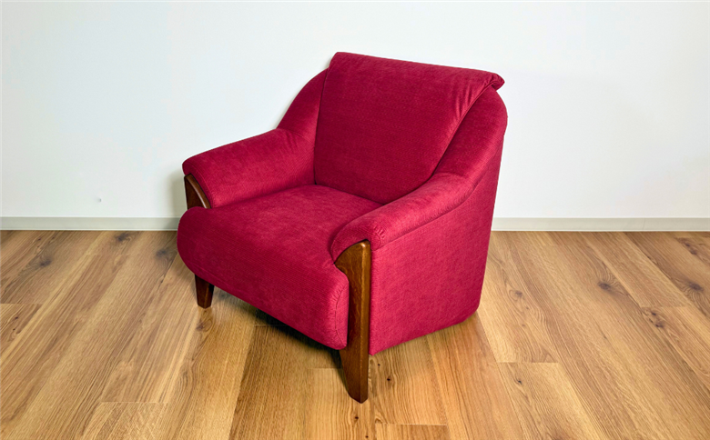 1人掛けソファー【張地・木脚塗装色選択可】コンパクトデザイン（ローズマリー）