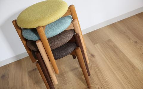 スタッキングスツール【張地・木脚塗装色選択可】