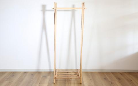 ハンガーラック【塗装色選択可】北海道産エルム材使用