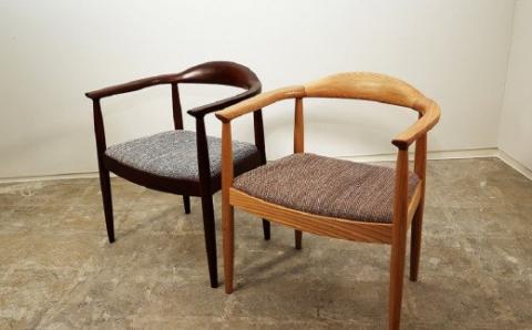 アームチェア【張地・塗装色選択可】北海道産エルム材