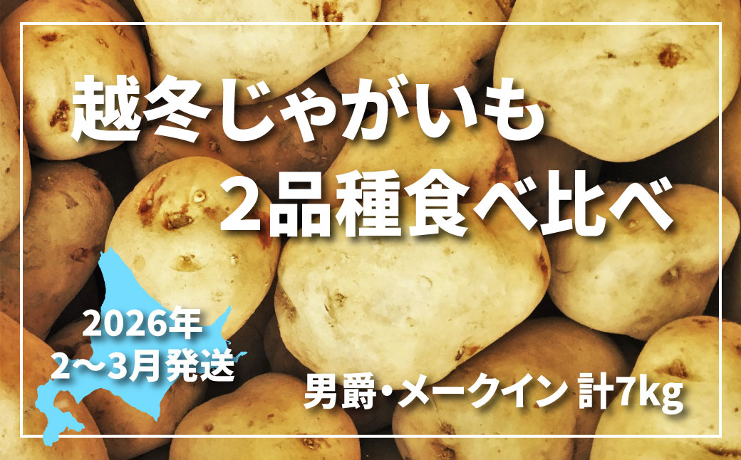 高糖度なめらかな舌ざわり 北海道産越冬じゃがいも　7kg2品種食べ比べ