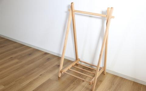 ハンガーラック ミニ【塗装色選択可】北海道産エルム材使用