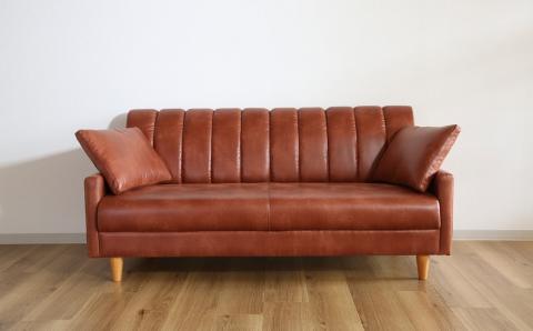 ソファー 3人掛け【張地・木脚塗装色選択可】クッション2個付（ヒナタ）