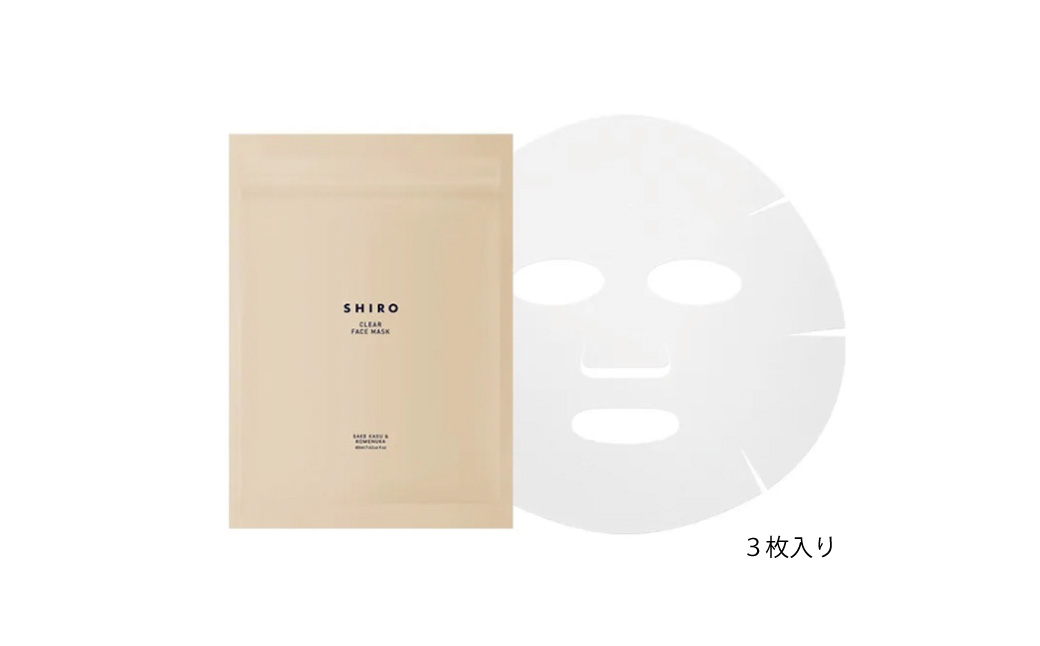 SHIRO 酒かす米ぬかフェイスマスク 3枚入り