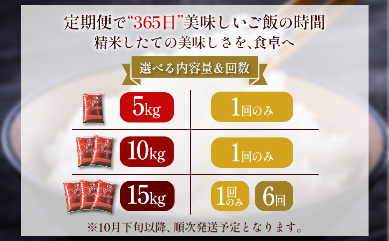 【令和7年度産】ゆめぴりか精米定期便 (15kg×6回)【隔月でお届け】【1101506】 隔月定期便 (15kg×6回)