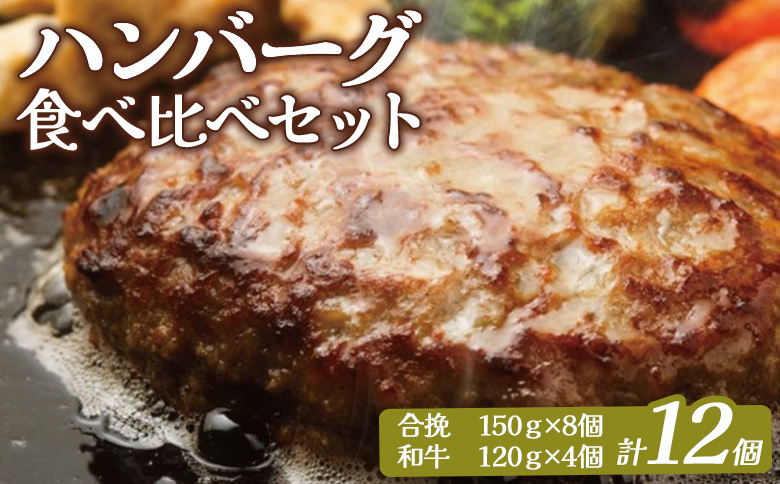 大畠精肉店のハンバーグ食べ比べセット 計12個【1301502】