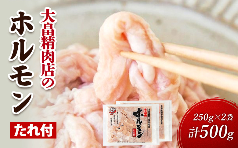 大畠精肉店のホルモン（特製タレ付き）250g×2袋（計500g）【13025】