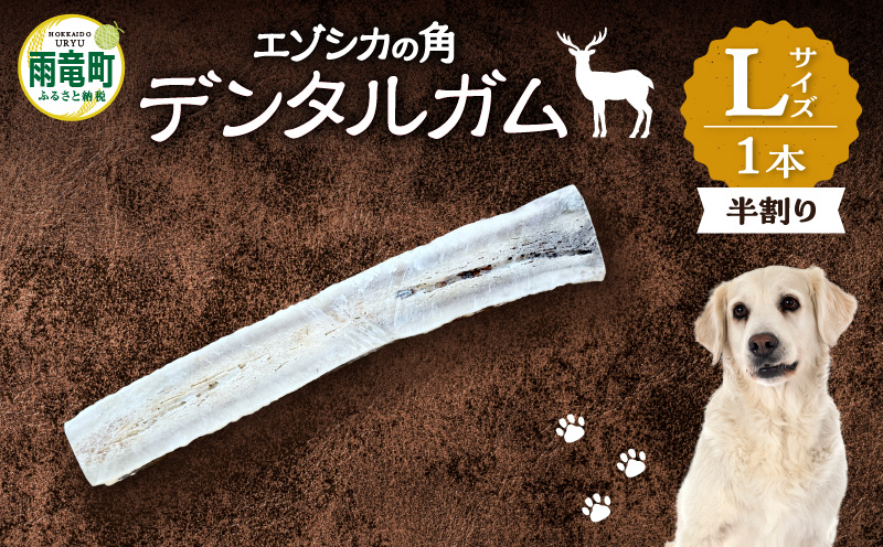 【数量限定】エゾシカの角 デンタルガム Lサイズ 半割1本（大型犬向け）