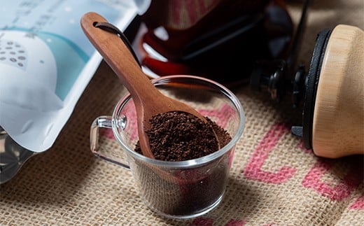 【定期便】雪町コーヒー 粉（100g）5個セット×3回 自家焙煎 