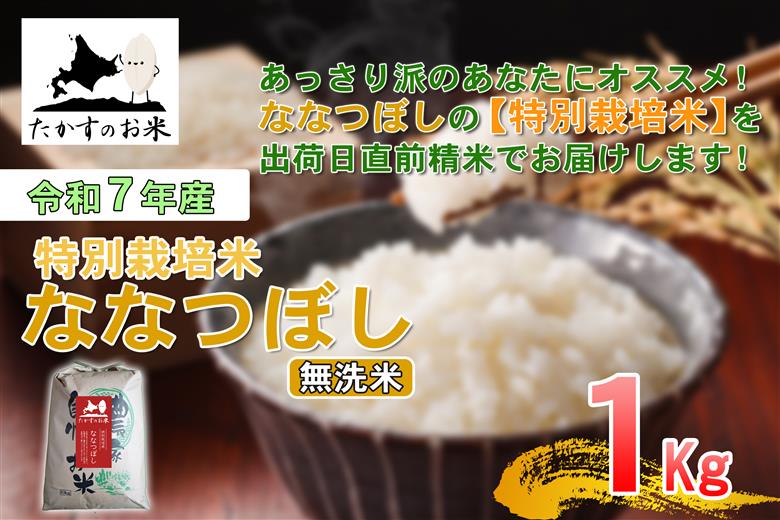 【令和7年産】 ななつぼし （無洗米） 北海道 米 定番の品種 1kg ／ お米 米 ご飯 ごはん 北海道 鷹栖町 常温
