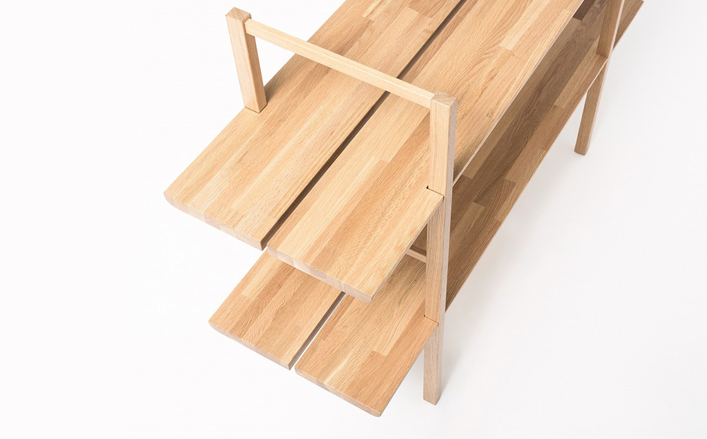 【匠工芸】ヤマナミシェルフYB1（ナラ・2段）国産材 木製家具 家具 新生活 インテリア