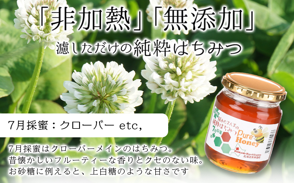 東神楽産採れたまんまの純粋はちみつ 600ｇ1個【7月採密】クローバー etc.
