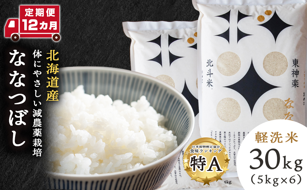【定期便 12カ月】【令和7年産・新米】ななつぼし 30kg