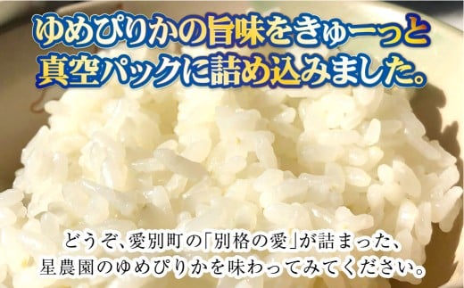 【星農園の「STAR RICE」】 ゆめぴりか 2合 × 20パック 計6kg｜ 最上品質米 ご飯 ごはん 米 お米 おこめ ライス こめ コメ おにぎり リゾット パエリア お弁当 小分けサイズ 真空 長期保存 家庭用 自宅用 産地直送 北海道 愛別町