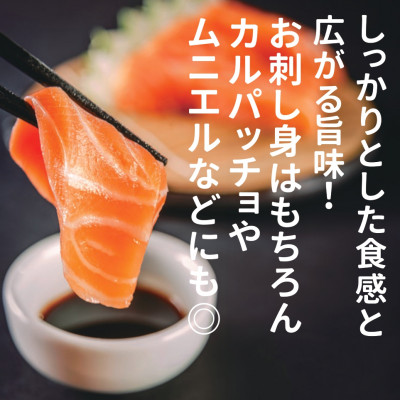 大雪山連峰の雪どけ水で育てた北海道大雪サーモン刺身用450g(約150g×3個程度)【1206】【配送不可地域：離島】