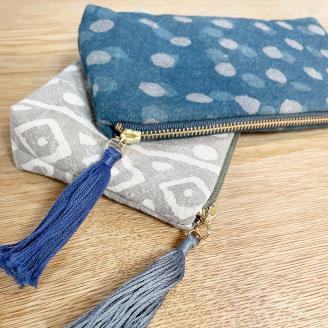 木版染ポーチハンカチセット