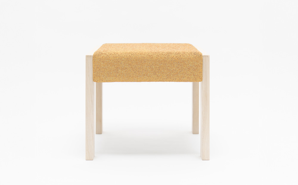 センの木の家具 Ottoman（T-9073 イエロー） イエロー W550mm×D400mm×H300mm