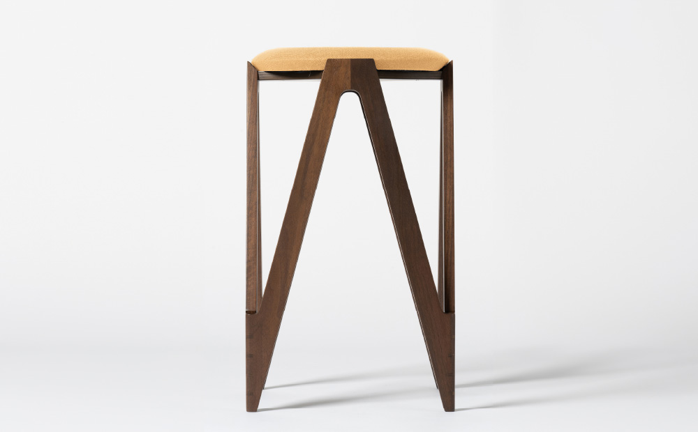 CO･DA･MA High Stool＜ウォールナット＞（NC-109 イエロー） イエロー W345mm×D345mm×H600mm