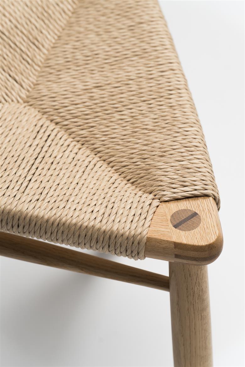 【木と暮らしの工房】H.O.スツール　＜樹種：ナラ／座面：ペーパーコード＞