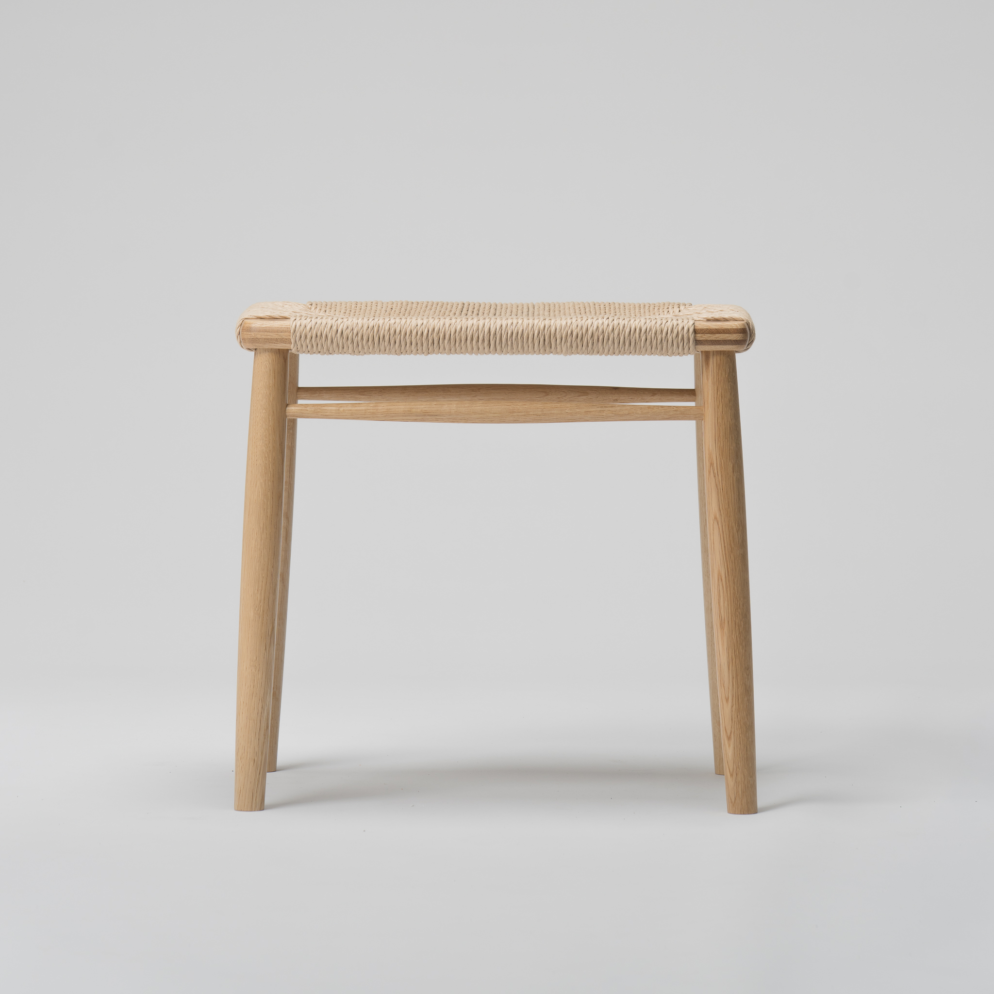 【木と暮らしの工房】 H.O.スツール　4-leg　＜樹種：ナラ／座面：ペーパーコード＞ 座面：ペーパーコード