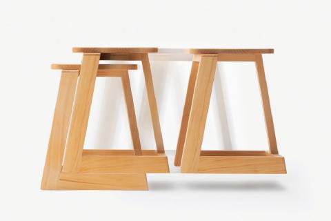 ハンの木の家具 スタッキングスツール（布座）パープル