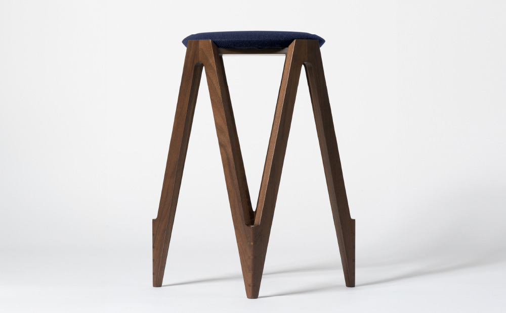 CO･DA･MA High Stool＜ウォールナット＞（NC-010 ネイビー） ネイビー W345mm×D345mm×H600mm