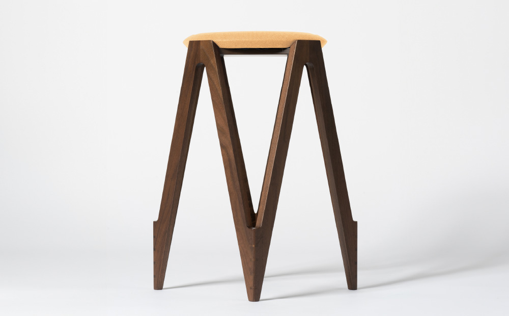 CO･DA･MA High Stool＜ウォールナット＞（NC-109 イエロー） イエロー W345mm×D345mm×H600mm